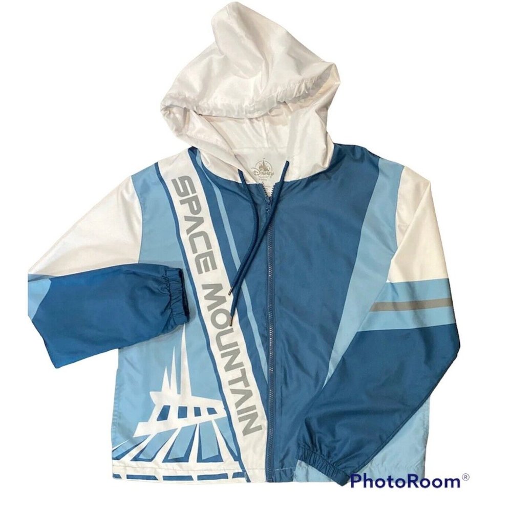 Disney Parks Space Mountain Adult Windbreaker Hooded Jacket 2X New W/Tags - Picture 1 of 5